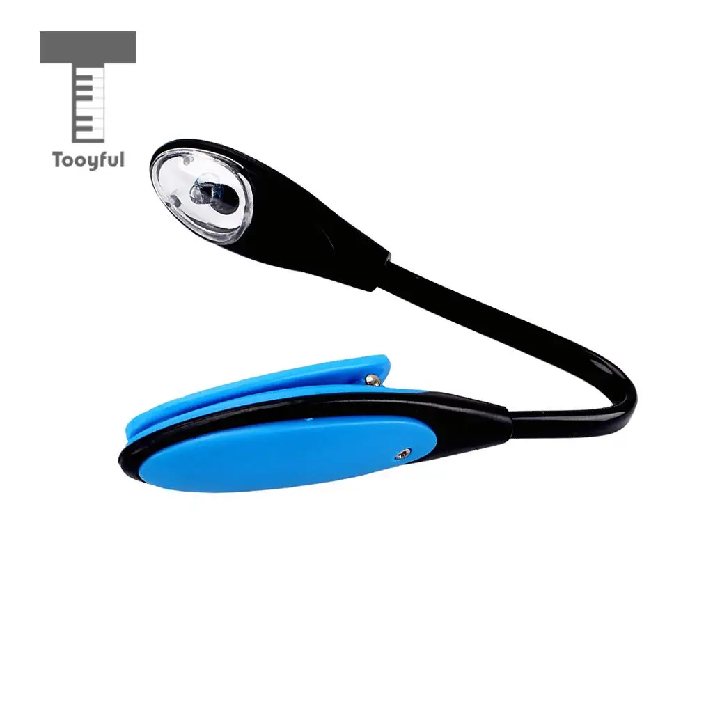 Tooyful Foldable Music Sheet Book Reading LED Light Music Stand Clip-on Lamp Piano Guitar Violin Playing Accessory