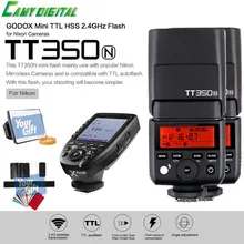 Godox Mini Speedlite i-TTL TT350N High Speed 1/8000s GN36+2.4G wireless Power Trigger Xpro-N+SoftBox+Color Filter Kit For Nikon