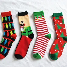 Be riotous with colour New Pattern Christmas Series Pure Cotton In Personality Cartoon Man happy Male Socks-8