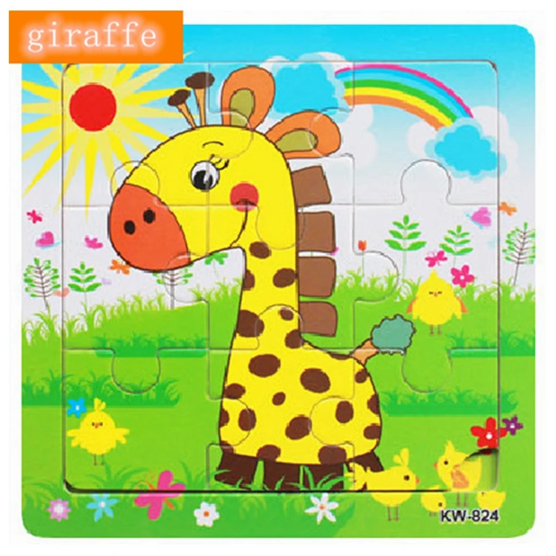 

3D Puzzles Kids Toys Giraffe Jigsaw Board Wood Puzzle Wooden Toy Puzzles For Kids Educational Toys for Children Baby Puzzle Gift