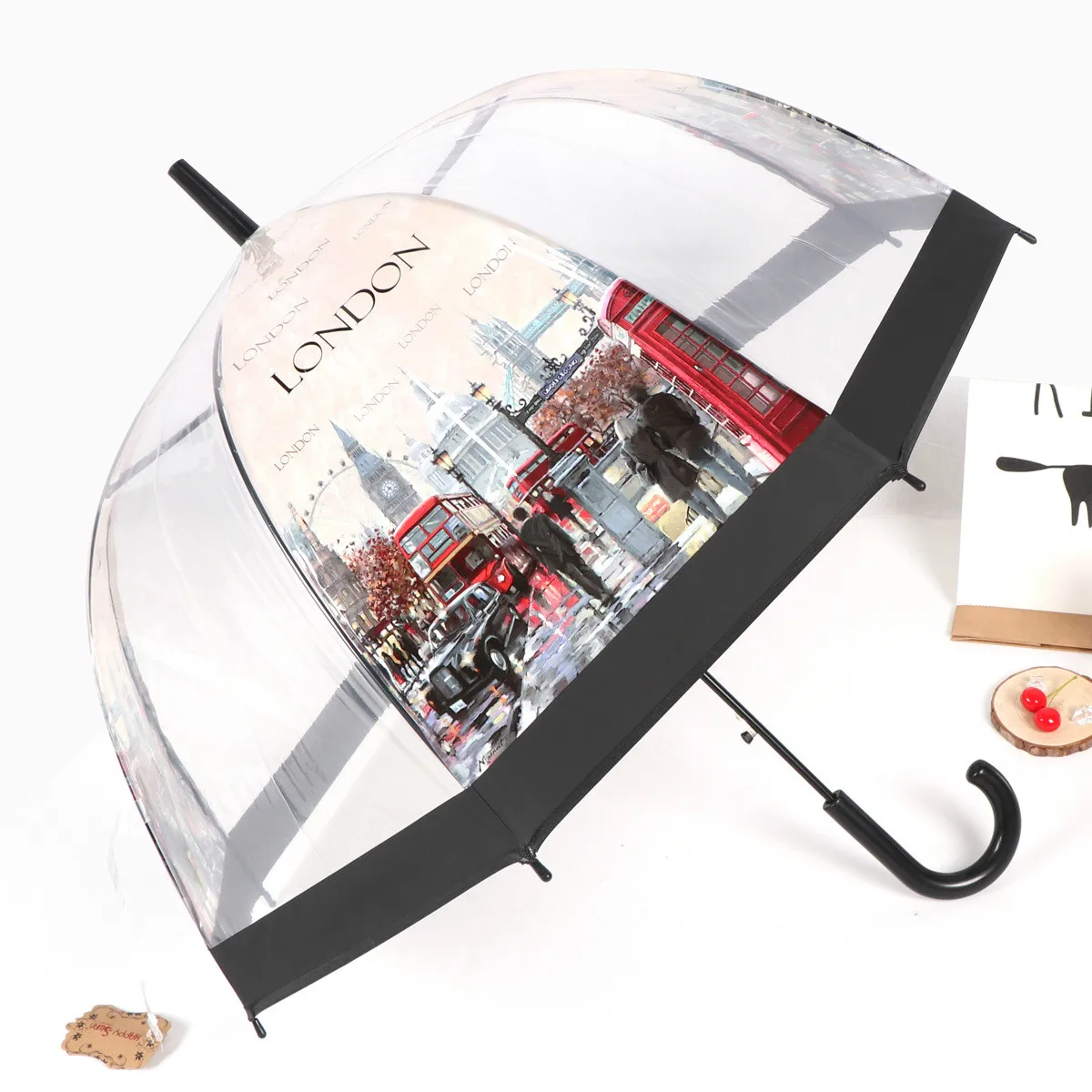 European Style Umbrella Building Street View Transparent Umbrella