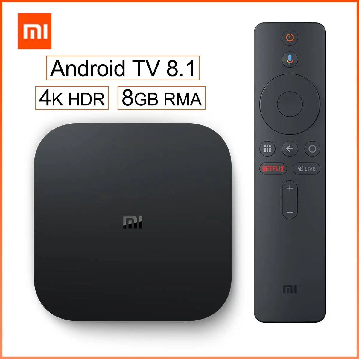 Глобальная оригинальная Xiaomi mi коробка S 4K HDR Android tv 8,1 mi Box 2G 8G wifi Google Cast Netflix IP tv телеприставка mi Box 4 медиаплеер