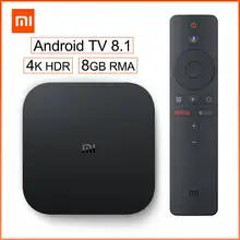 Global Original Xiaomi Mi Box S 4K HDR Android TV 8.1 Mi Boxs 2G 8G WIFI Google Cast Netflix IPTV Set Top Mi Box 4 Media Player