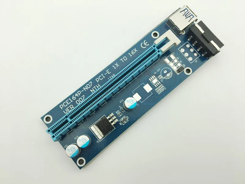 Райзер VER007 60 см PCI E расширитель Express Riser Card 1x к 16x USB 3 0 SATA 4Pin IDE для майнинга BTC Bitcion Miner