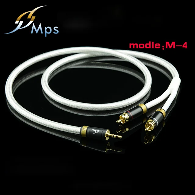 MPS M 4 High End 3.5mm to 2 RCA Audio cable 6N OFC HiFi 99.9997 24K
