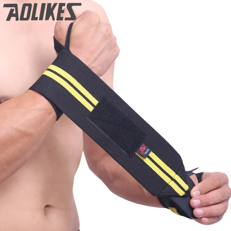AOLIKES 2 шт. обертывания для рук ремешок для тяжелой атлетики запястья обертывания Кроссфит Powerlifting Бодибилдинг дышащая поддержка запястья поезд