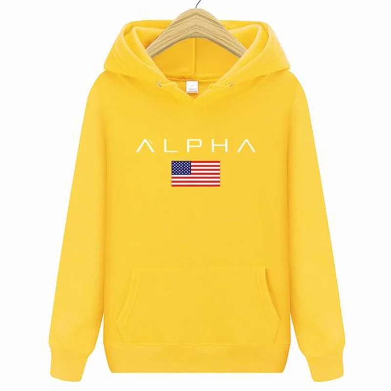 Мужская Высококачественная модная толстовка с буквенным принтом Alpha Industries Мужская/женская осенняя и зимняя новая брендовая Толстовка