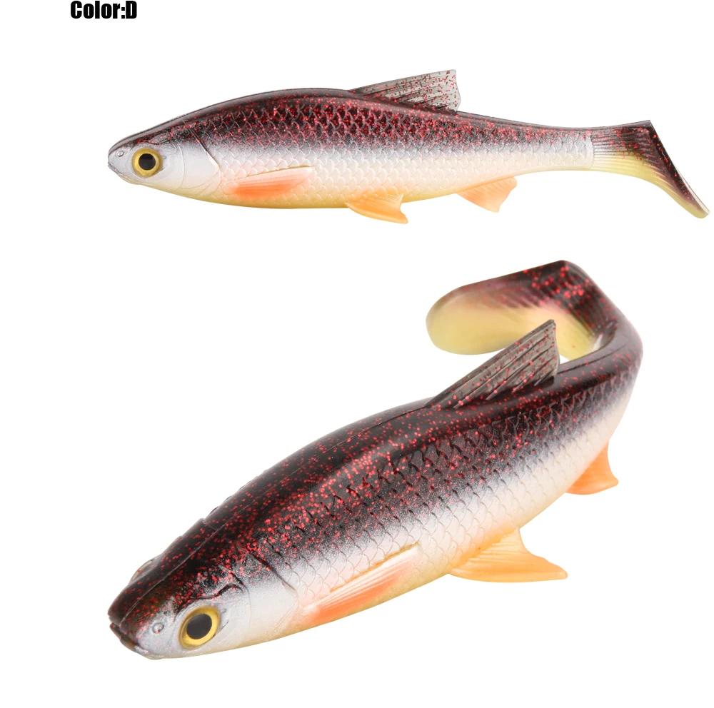 RoseWood 3D soft lure isca artificial wobbler 5g10g20g40g Lifelike Roach Paddle Tail Soft Bait perfect baitfish 6 colors  (9)