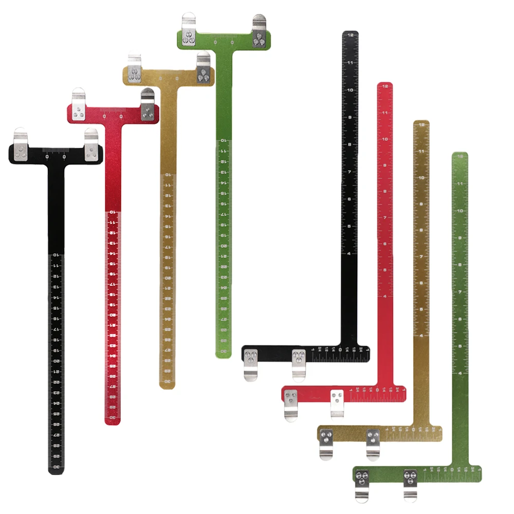 

Free Shipping Square Aluminum Alloy Compound Bow Sports Tools Hunting Arrow T Ruler Brace Height Nocking Point Measurer 1pc