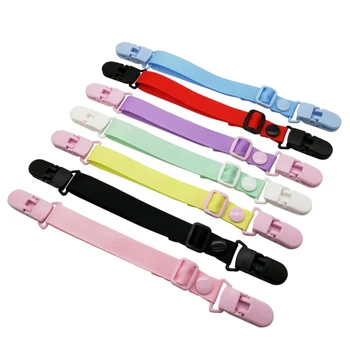

5pcs New Baby Pacifier Clip Holder Soother Plastic Dummy Chain Newborn Drop-resistant Buckle Strap Stroller Cartoon Fixed Button