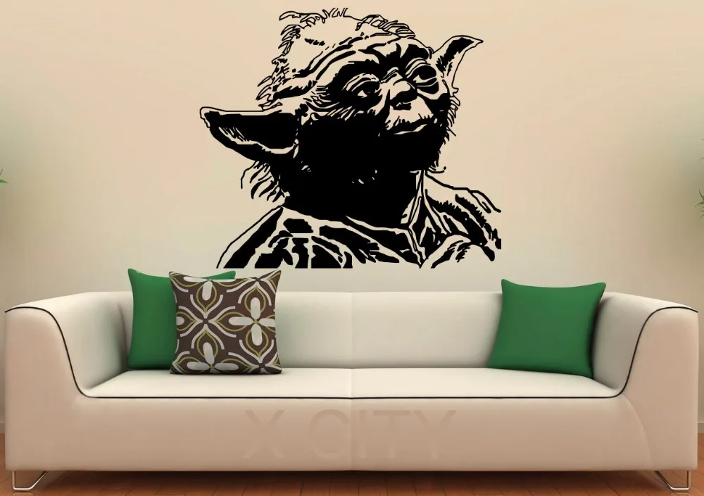 buy YODA STICKER STAR WARS MOVIE POSTER NURSERY CHILDREN BEDROOM WALL DECAL ART SELF ADHESIVE PVC VINYL HOME INTERIOR DECOR MURALS
