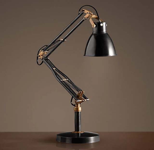 Lighting Is High Shipping American Country Industrial Spring Arm Bi Fold Table Lamp