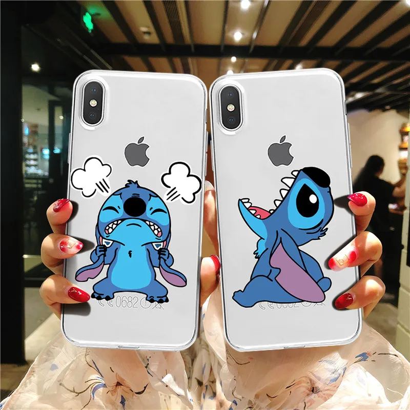 

Cute Eating Stitch Donald Daisy Duck Winnie Pooh Chipmunks Clear Soft TPU Cover Case For iPhone 11 Pro Max XR X XS 8 6 6S 7 Plus