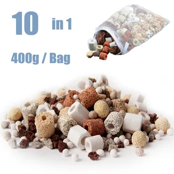 

10in1 Ceramics Aquarium Filter Mesh Bag Aquarium Media Filter Bags for Fish Tank Filter Material Below 400g Aquarium Accessories