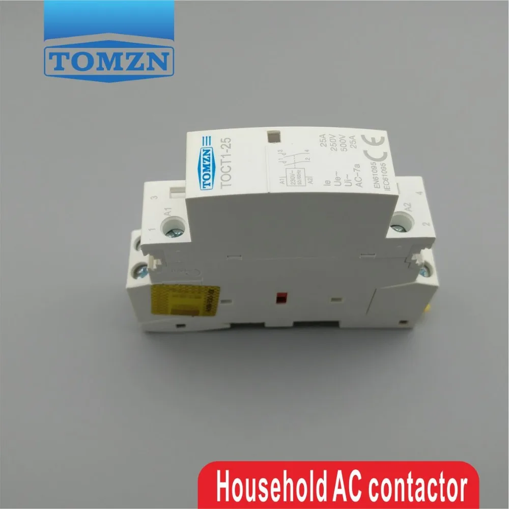 1 шт. TOCT1 Американская классификация проводов 2р 25A 220 V/230 V 50/60HZ Din rail бытовой ac Контактор В соответствии с стандартом 2NO