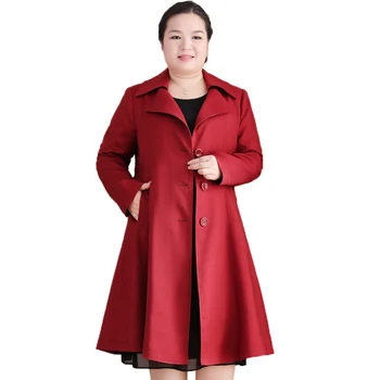 

Large Size 10XL Women Long Trench Coat 2019 Autumn Windbreaker Mother 200 Pounds Loose Casual Oversize Outwear LP102
