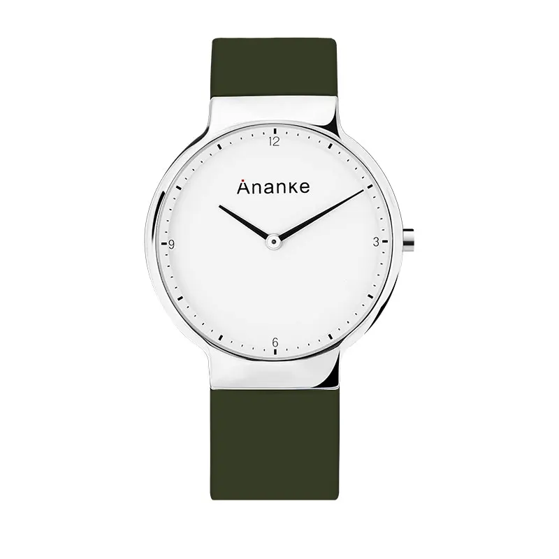 ANANKE мужские модные простые часы Lover's Slim супер тонкие кварцевые часы для повседневного использования Мужские Аналоговые часы Relogio Masculino - Цвет: AN0905