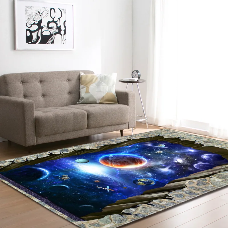 3D печатные ковры в скандинавском стиле, мягкие фланелевые коврики для гостиной, галактики, космические коврики, противоскользящий большой ковер, ковер для декора гостиной