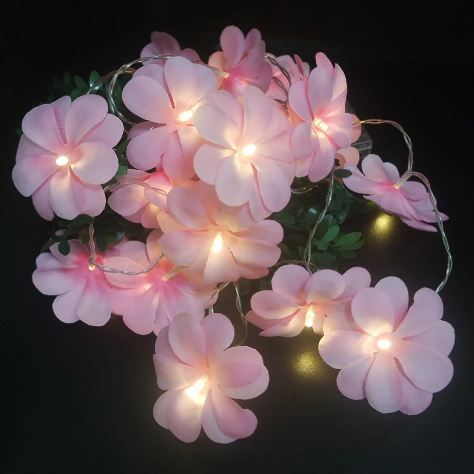 Креативные DIY светодиодные гирлянды frangipani АА батареи цветочного освещения