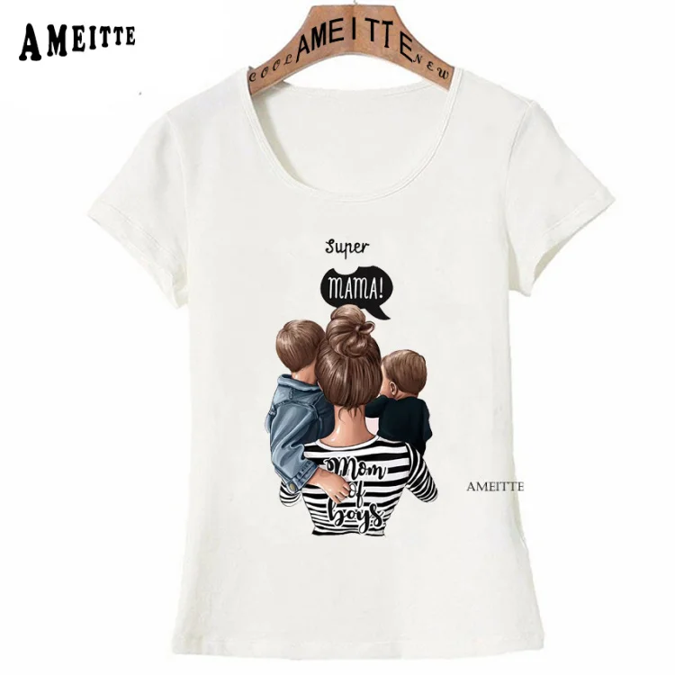 Футболки с надписью «Mother's Love» семейная серия, летняя забавная женская футболка корейская мода, супер мама, модные женские топы, милые белые футболки для девочек - Цвет: Z7899