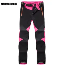 Женские Зимние флисовые софтшелл термо штаны для спорта на открытом воздухе брендовая одежда для пеших прогулок, походов, лыж, кемпинга женские брюки VA095