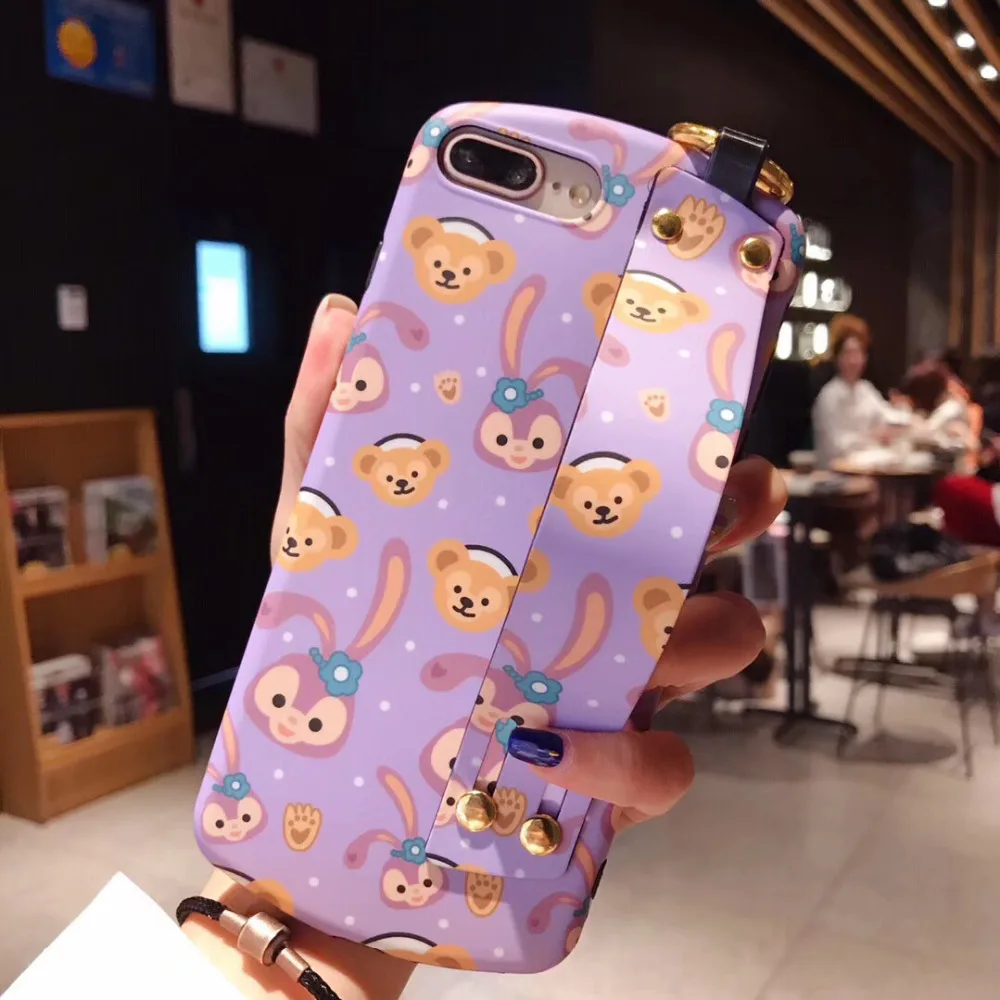 

maosenguoji arc Wristband funny cartoon Duffy Bear fashion Mobile Phone Case for iphone 6 6s 6splus 7 8 plus 9 X XR XS MAX cover