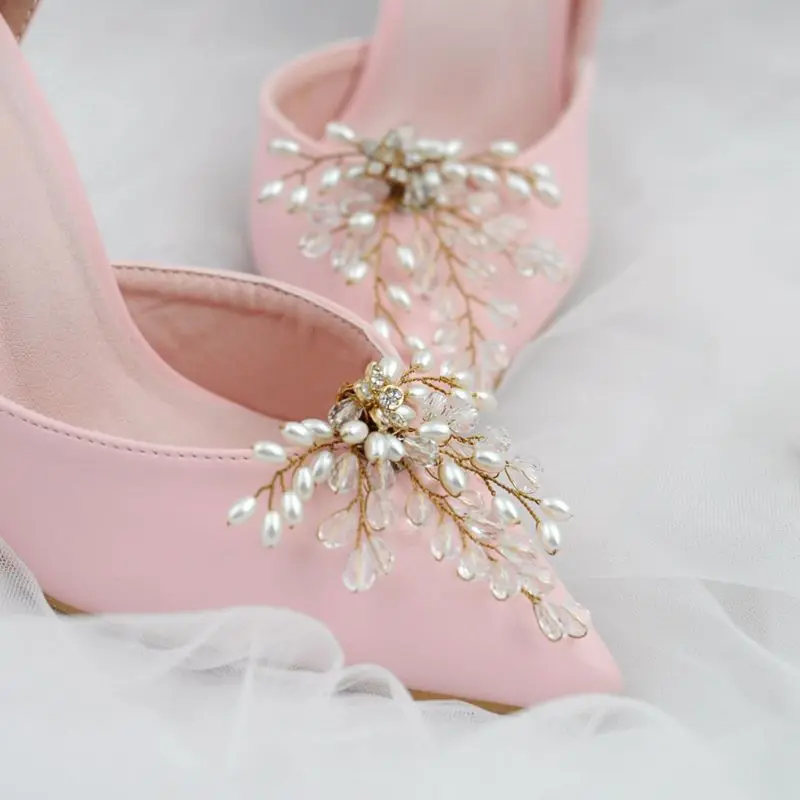 1 шт. зажим для обуви свадебные Для женщин; обувь для невесты на высоком шармы туфли на каблуках модные роскошные украшения обуви повторяет внешний вид обуви обувь с жемчугом и с пряжкой