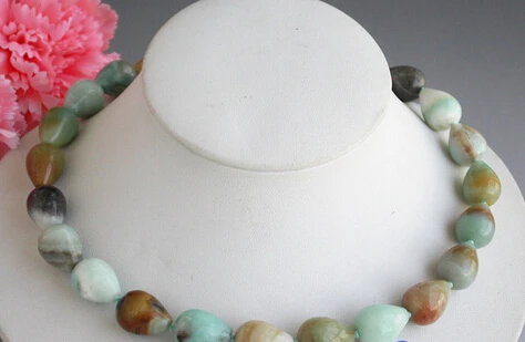 

Jewelr 005673 17" 18MM multicolor carve drip aquamarine jade NECKLACE