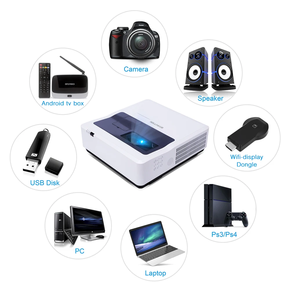 BYINTEK CLOUD K8 Ультра короткий бросок голографический 3LCD видео Full HD 1080P светодиодный