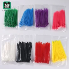 100 adet/grup 3*100mm kendinden kilitleme plastik kablo Zip döngü bağları naylon kablo bağları teller çorap temiz ve düzenli tek renk