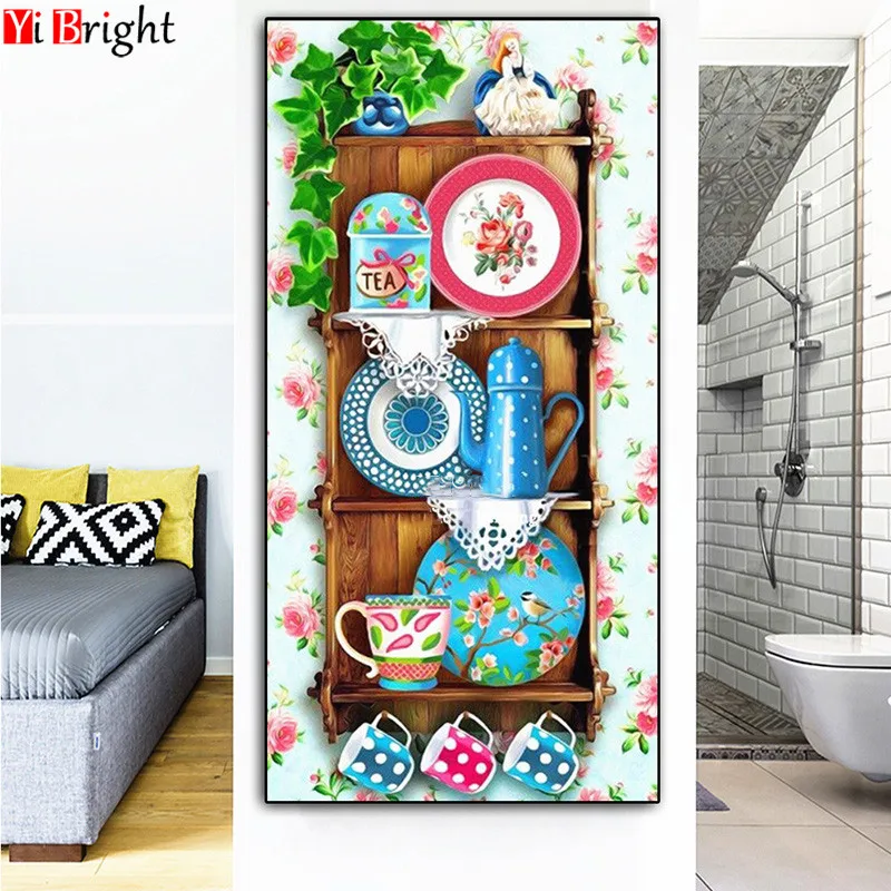 HUACAN-5d-Diamond-Painting-Cartoon-Diamond-Embroidery-Sale-Tea-Cup-Full-Drill-Square-Picture-Rhinestone-Mosaic_副本1