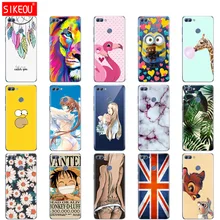 Silicone Case For Huawei p smart Case Cover Enjoy 7S Case For psmart Back Cover Full 360 Protective Soft Tpu cute