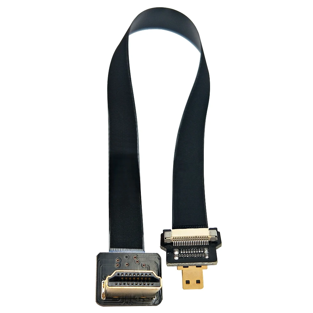 Danspeed Male-Male M/M FPV HDMI type A-Micro HDMI 90 градусов вверх скошенная, плоская тонкий кабель