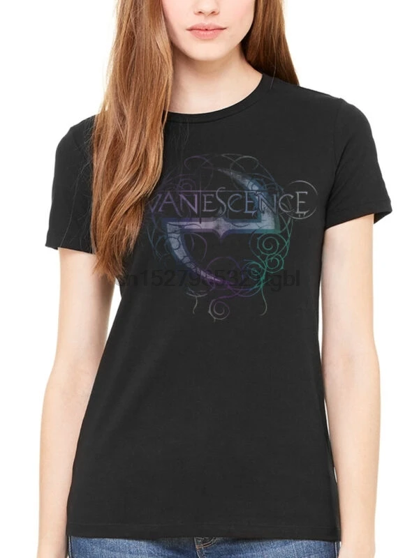 

Evanescence Worn Logo Women's Fitted T-Shirt Rock Band Tour Merch Punk(1)