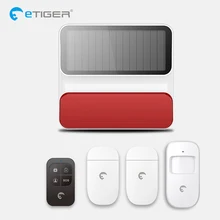 Etiger S8A Wireless Outdoor Solar Powered Strobe Siren Home Security Alarm Will works Independently