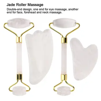

Natural Jade Roller Scraping Plate Set Anti Wrinkle Anti-aging Face Eyes Body Massage Tool Massage Relaxation v
