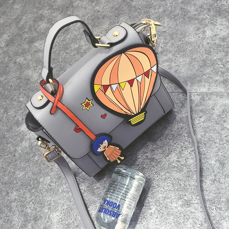 

Korean version of the cartoon hot air balloon cute small handbag 2018 new fashion small square bag shoulder diagonal