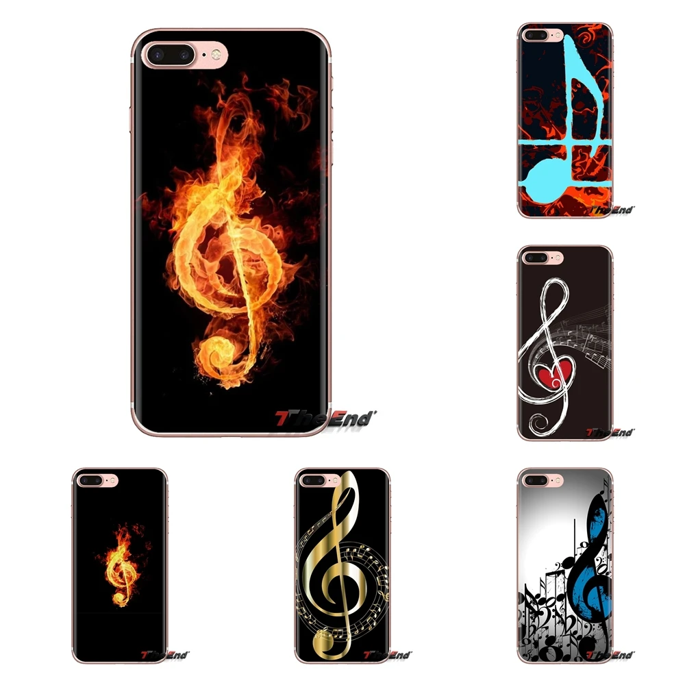 For iPod Touch Apple iPhone 4 4S 5 5S SE 5C 6 6S 7 8 X XR XS Plus MAX music note Sound logo Soft Transparent Cases Covers |
