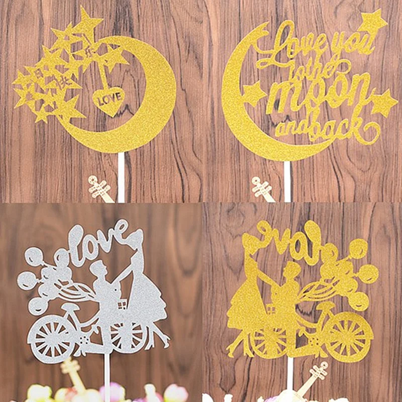 

Factory direct selling cake insert card wholesale bike lovers HP cake baking decoration custom birthday card hot sale