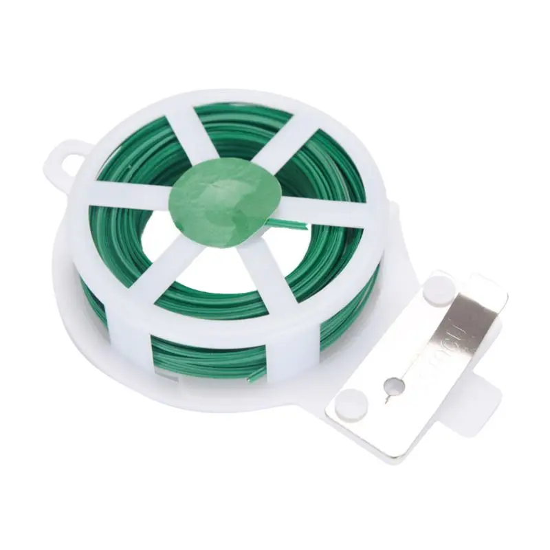 #cheap 50m Green Coated Plant Twist Tie Wire String DIY for Garden Support Strap Bonsai Outlet Cable with Cutter
