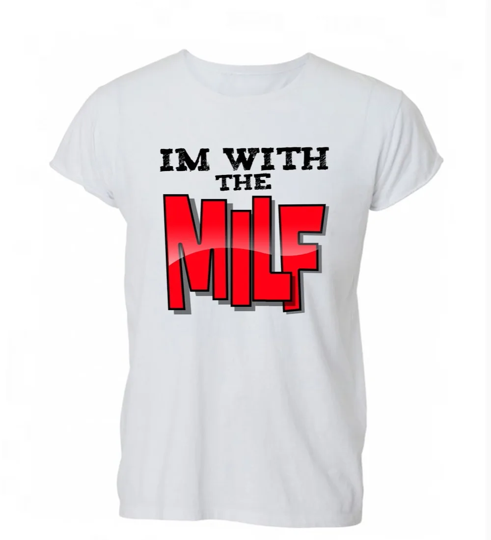 2018 модная летняя футболка я с Milf Забавные милые мужская женская