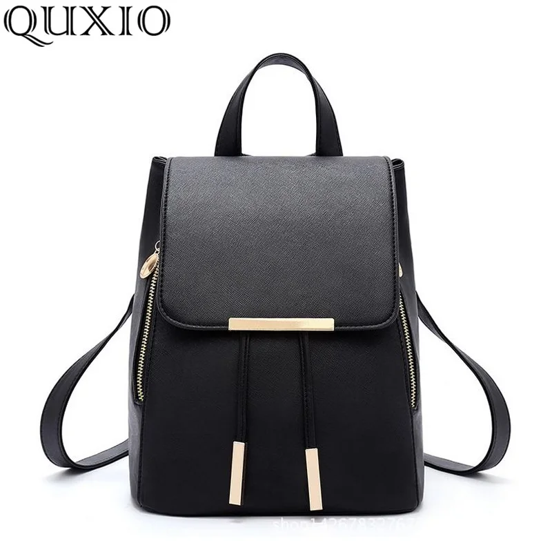 

South Korea New Fashion Trend Simple And Elegant Solid Women High Quality PU Leather Backpacks Female School Bag For Girls LSJ01