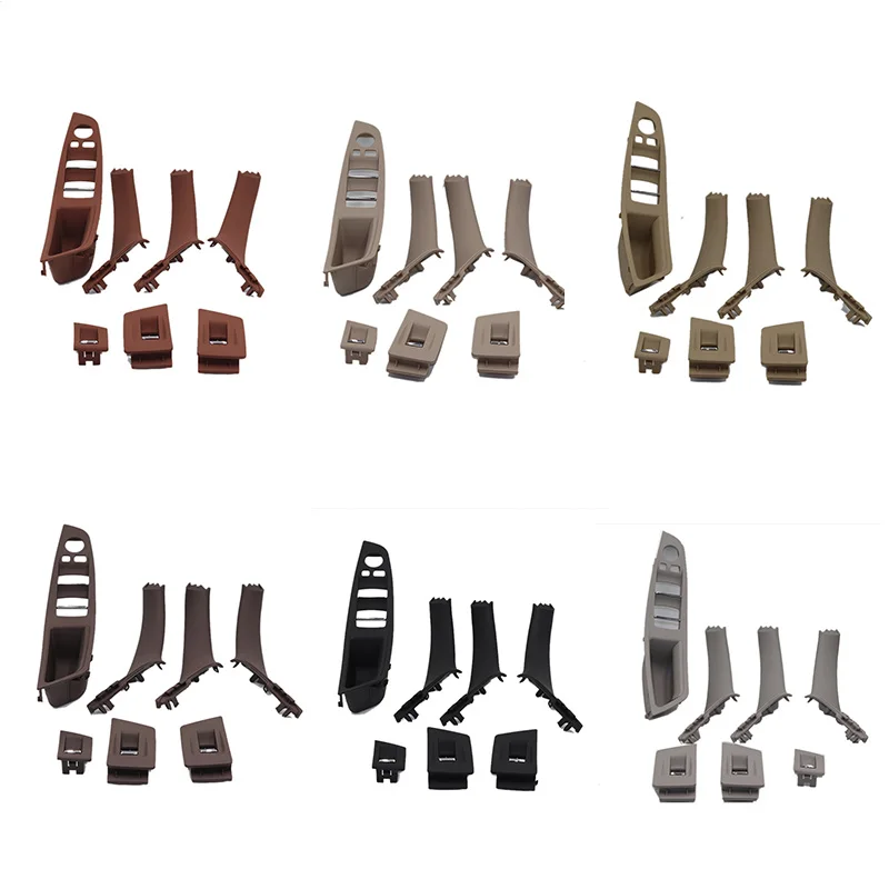 

7pcs/set for 10-16 BMW 5 series f10 f18 Car front rear right left Interior Door Handle Inner Door Panel Pull Trim Cover
