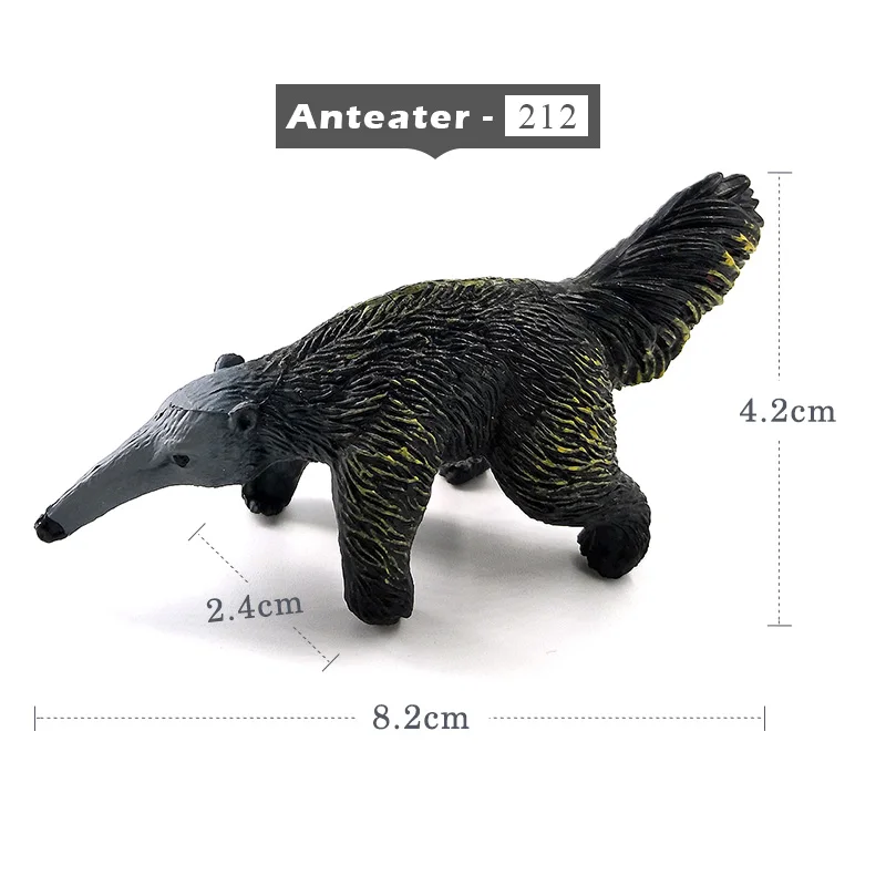Anteater - 212 Моделирование леса диких животных модель один кусок Барсук Росомаха Anteater Beaver Bear фигурка ПВХ игрушка фигурка подарок для детей - Цвет: Anteater - 212