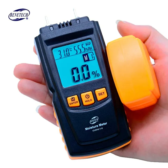GM610 Wood Moisture Meter 2Pins Humidity Tester Timber Damp
