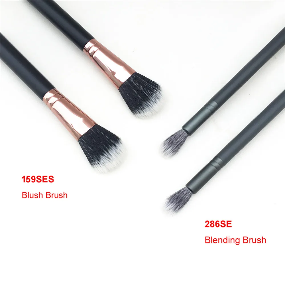 

Duo Fibre Tapered Eyeshadow Blending Brush 286 / Blush Brush 159S - Soft Bristle Eye / Cheek Highlight Beauty Makeup Applicator