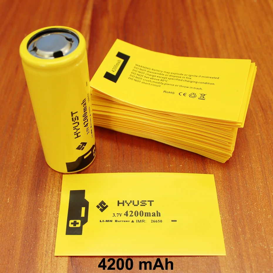 100pcs lot Lithium Battery Casing Sleeve Pvc Plastic Capacity Label Shrink Film 26650 Special Insulation 4200mah