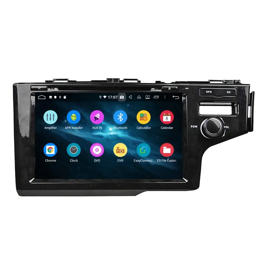Top 9 inch Car CD DVD player Android7.1 Quad core Car GPS navigation for Honda Fit RHD 2014-2017 radio mirror link mp3 video player 3