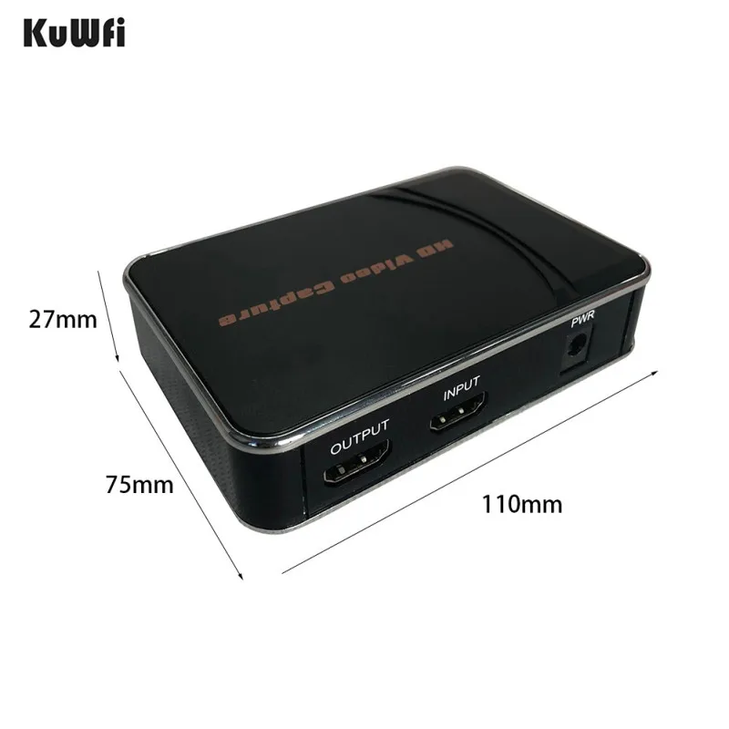 KuWFi 280HB HDMI захват видео 1080P видео с HDMI Blue Ray телеприставка компьютерная игровая приставка с микрофоном не требуется ПК