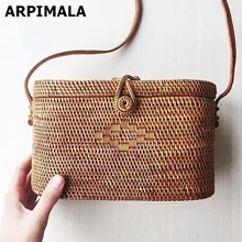 ARPIMALA, сумка из ротанга с Балийским островом, маленькая соломенная сумка ручной работы, популярная пляжная сумка для женщин, сумка через плечо Ata